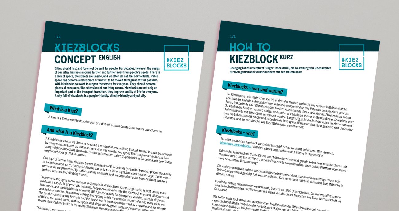 Kiezblocks – Vorlagen-Design für Kiezblocks-Anleitungen